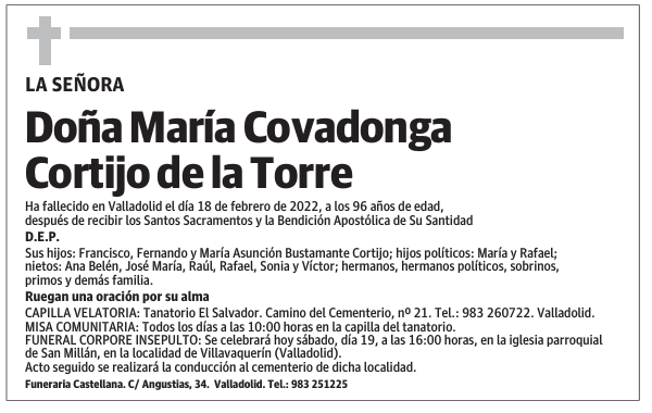 Doña María Covadonga Cortijo de la Torre