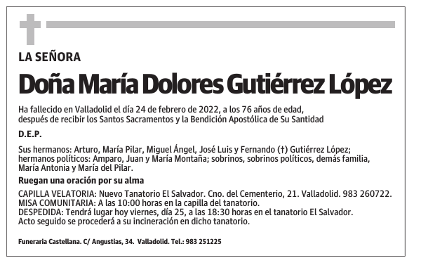 Doña María Dolores Gutiérrez López