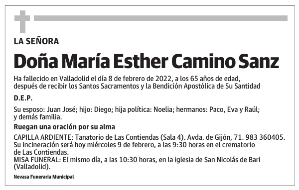 Doña María Esther Camino Sanz