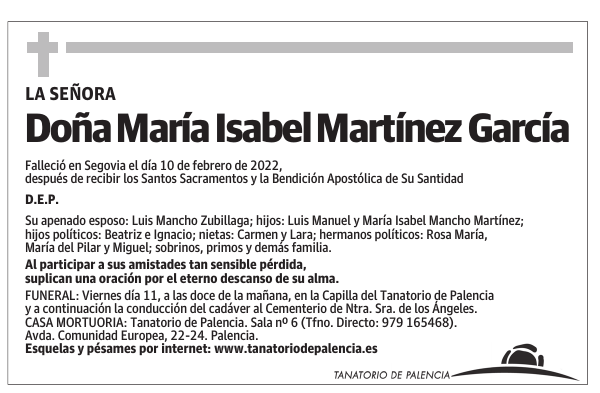 Doña María Isabel Martínez García