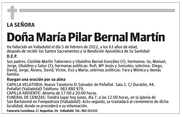 Doña María Pilar Bernal Martín