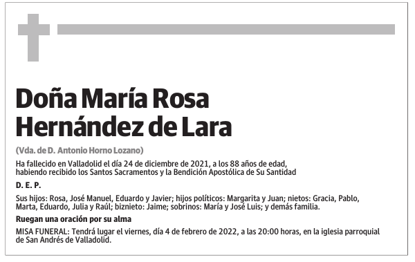 Doña María Rosa Hernández de Lara
