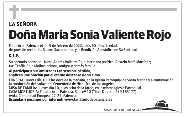 Doña María Sonia Valiente Rojo