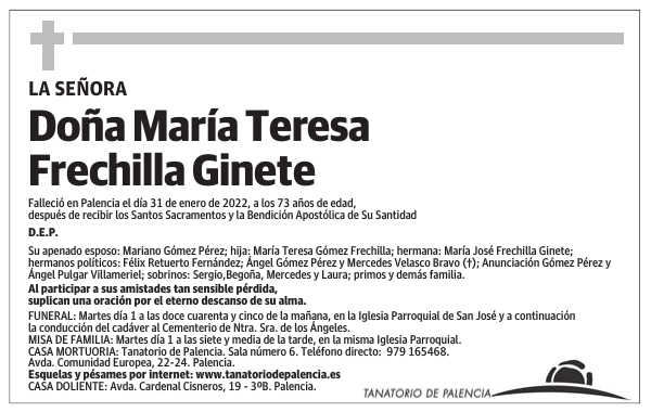 Doña María Teresa Frechilla Ginet