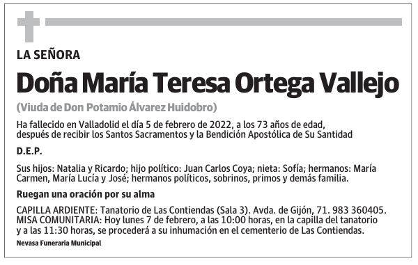 Doña María Teresa Ortega Vallejo