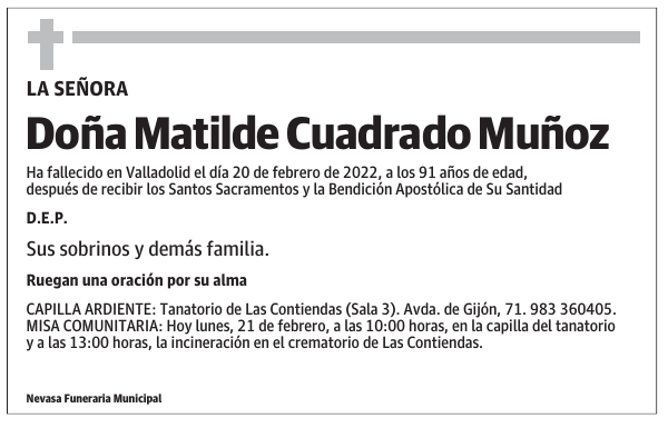 Doña Matilde Cuadrado Muñoz