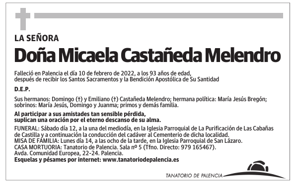 Doña Micaela Castañeda Melendro