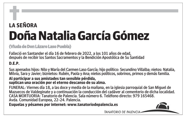 Doña Natalia García Gómez