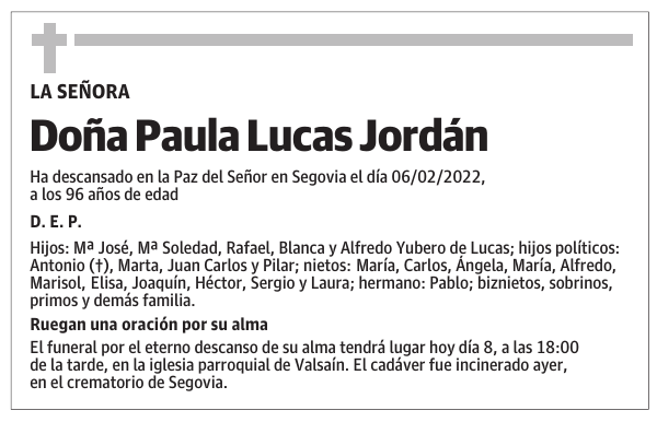 Doña Paula Lucas Jordán
