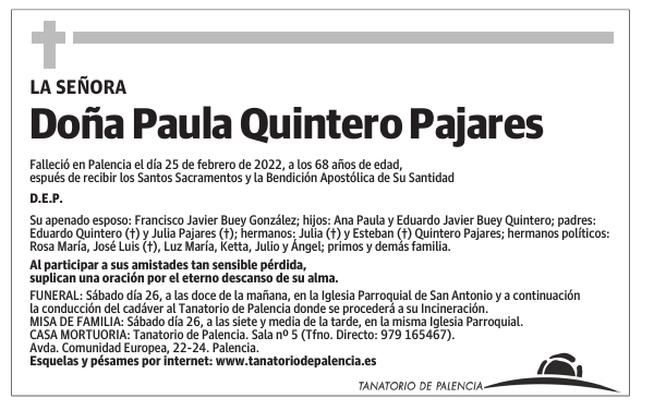 Doña Paula Quintero Pajares