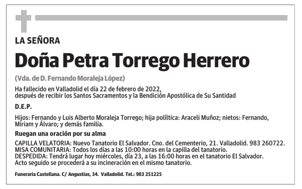 Doña Petra Torrego Herrero