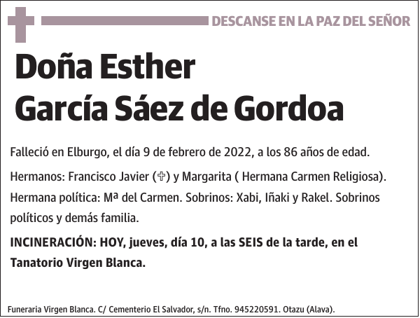Esther García Sáez de Gordoa