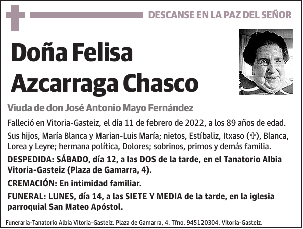 Felisa Azcarraga Chasco