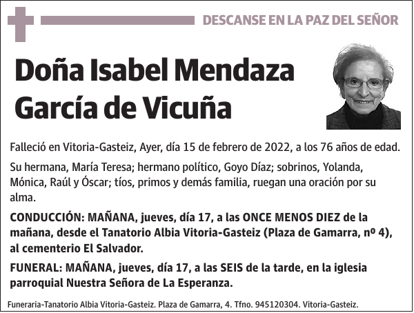 Isabel Mendaza García de Vicuña