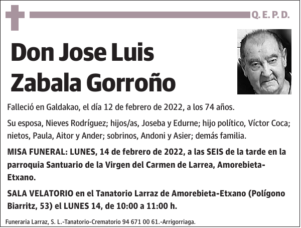 Jose Luis Zabala Gorroño