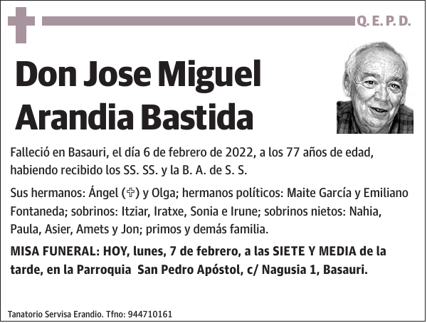 Jose Miguel Arandia Bastida