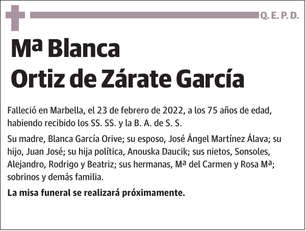 Mª Blanca Ortiz de Zárate García