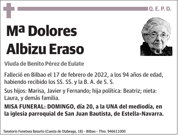 Mª Dolores Albizu Eraso