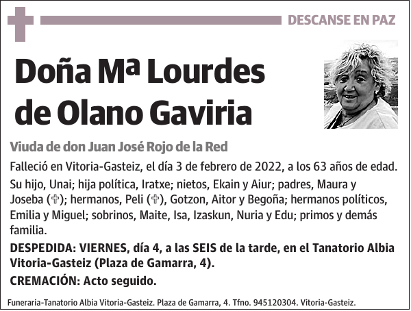 Mª Lourdes de Olano Gaviria