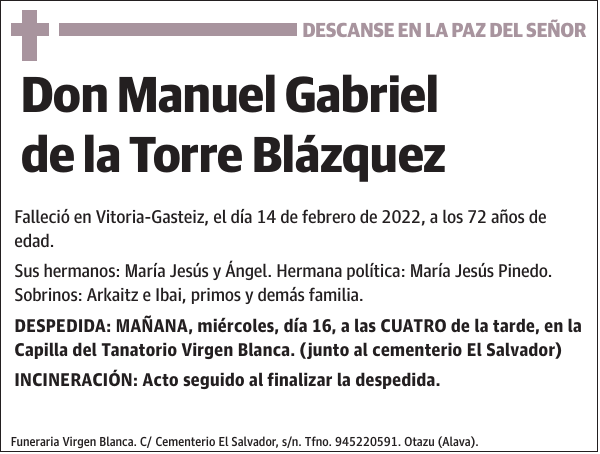 Manuel Gabriel de la Torre Blázquez