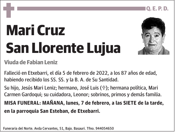 Mari Cruz San Llorente Lujua