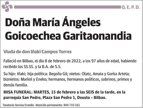 María Ángeles Goicoechea Garitaonandia