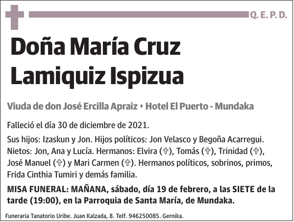María Cruz Lamiquiz Ispizua