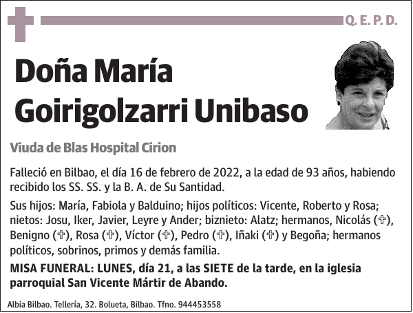 María Goirigolzarri Unibaso