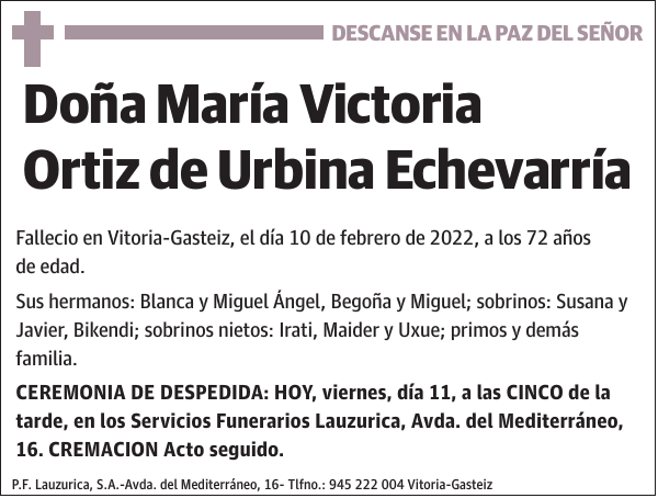 María Victoria Ortiz de Urbina Echevarría