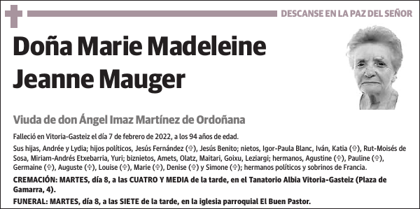 Marie Madeleine Jeanne Mauger