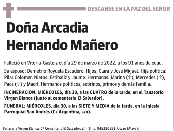 Arcadia Hernando Mañero