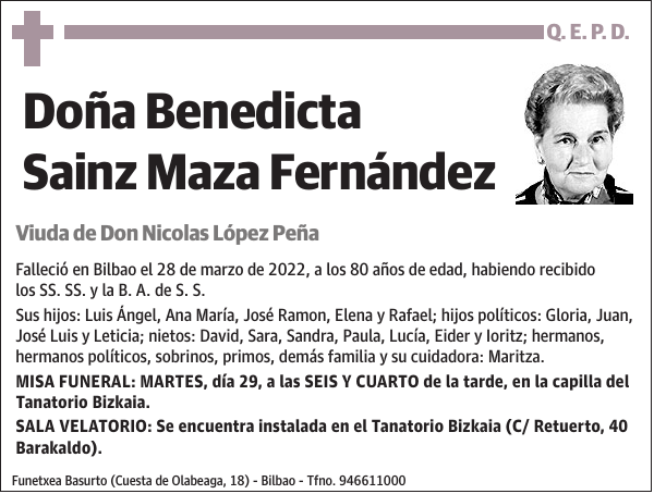 Benedicta Sainz Maza Fernández