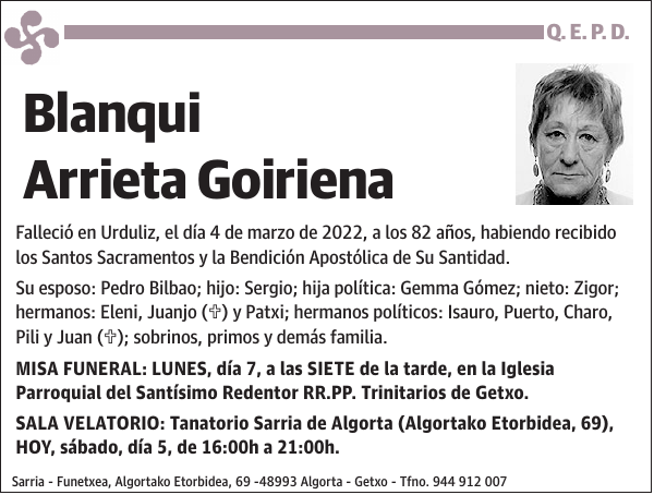 Blanqui Arrieta Goiriena
