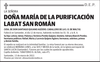 DOÑA  MARÍA  DE  LA  PURIFICACIÓN  LABAT  SAN  ROMÁN