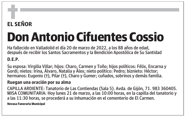 Don Antonio Cifuentes Cossio