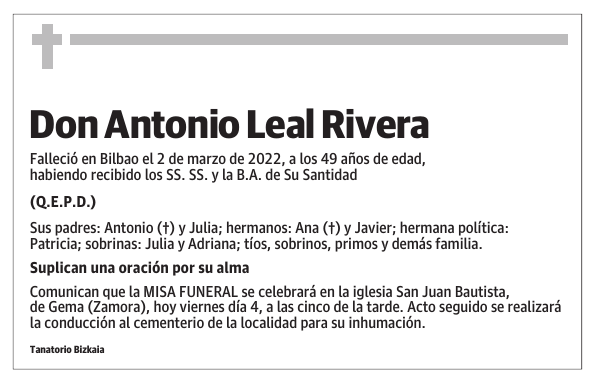 Don Antonio Leal Rivera