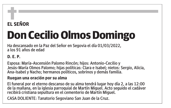 Don Cecilio Olmos Domingo