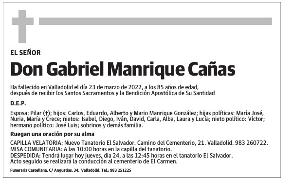 Don Gabriel Manrique Cañas