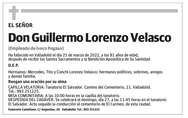 Don Guillermo Lorenzo Velasco