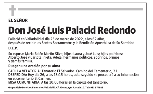Don José Luis Palacid Redondo