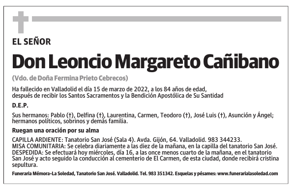 Don Leoncio Margareto Cañibano