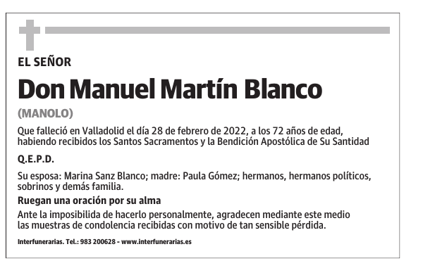 Don Manuel Martín Blanco