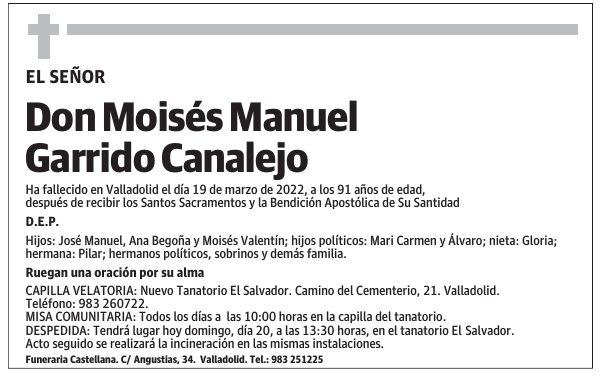 Don Moisés Manuel Garrido Canalejo