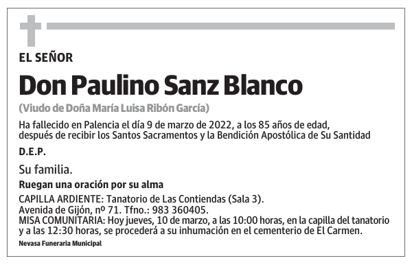 Don Paulino Sanz Blanco