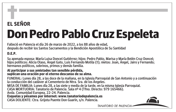 Don Pedro Pablo Cruz Espeleta