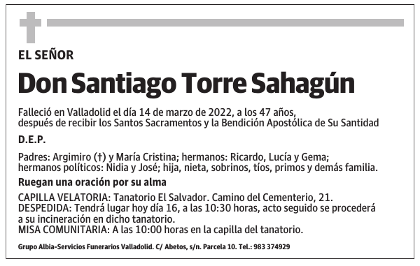 Don Santiago Torre Sahagún