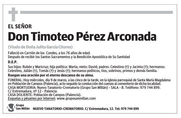Don Timoteo Pérez Arconada