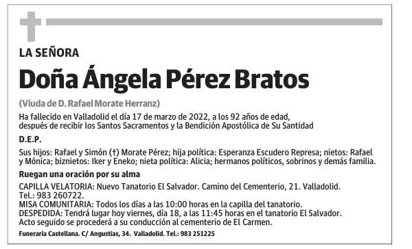 Doña Ángela Pérez Bratos