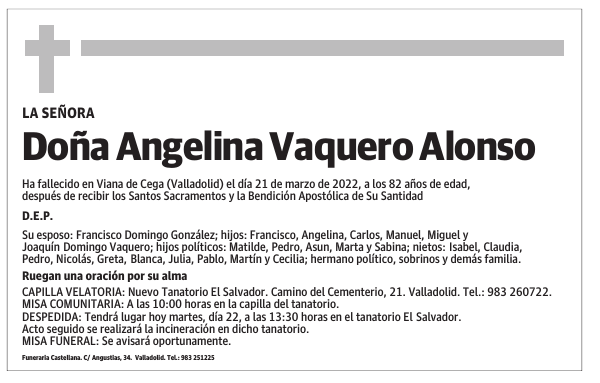 Doña Angelina Vaquero Alonso