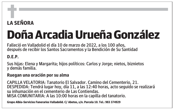 Doña Arcadia Urueña González